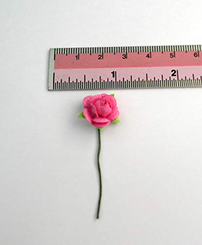 100 10 MM Color mezclado Artificial Mulberry papel rosa flor boda recortes 1,0 cm DIY Craft Scrapbook rosa ramo de álbumes de recortes Craft tallo hecho a mano rosa