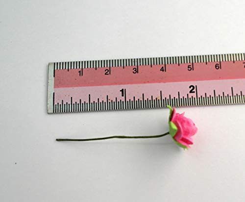 100 10 MM Color mezclado Artificial Mulberry papel rosa flor boda recortes 1,0 cm DIY Craft Scrapbook rosa ramo de álbumes de recortes Craft tallo hecho a mano rosa
