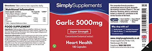 Ajo 5000mg - ¡Bote para un año! - Apto para veganos - 360 cápsulas - SimplySupplements