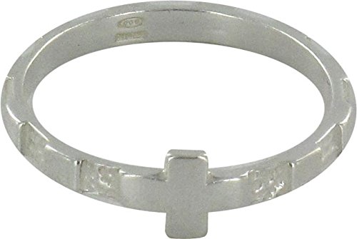 Anillo rosario de plata 925 con 10 cuadrados - Medida italiana n°16 - Diámetro interno 18 mm