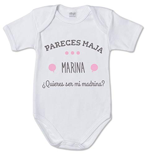 AR Regalos Body bebé Personalizado ¿Quieres ser mi Madrina? (Menos de 1 Mes)