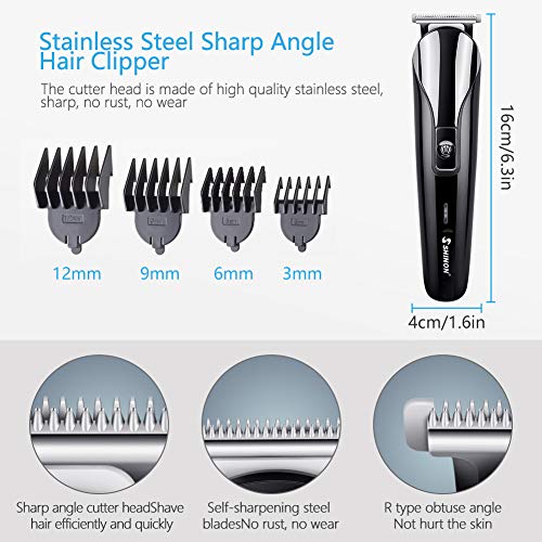 Barbero Electrico Cortapelos, Recortador de Barba y Precisión 6-In-1, Afeitadora Corporal para Hombres Profesional Cortapelos Máquina de Afeitar Inalámbrica Recargable con USB