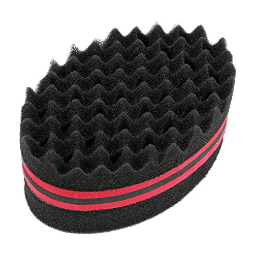 BEWAVE Grandes agujeros Cepillo de pelo esponja Teme Cierre Giro Afro Rizo Esponja (2 Piezas)