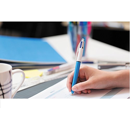 BIC 4 colores Original bolígrafos Retráctiles punta media (1,0 mm) - Blíster de 2+1