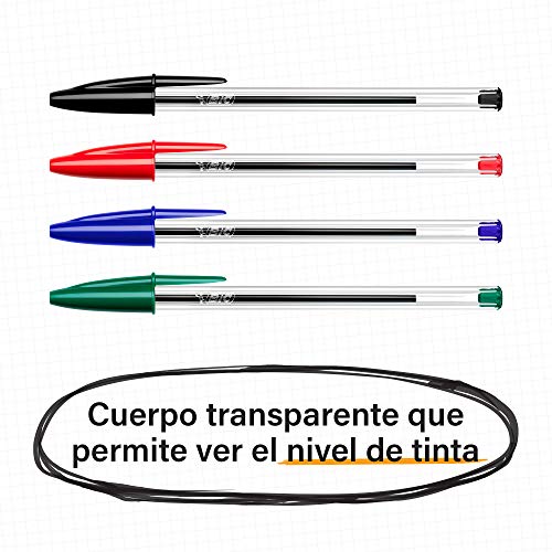 BIC Cristal Original - Bolígrafos punta media, 1.0 mm, Blíster de 15+5 unidades, colores Surtidos