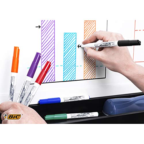 BIC Velleda 1741 - Caja de 8 unidades, marcadores de pizarra punta media, colores surtidos