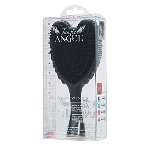 Black Tangle Angel - Cepillo para desenredado, diseño con alas de ángel