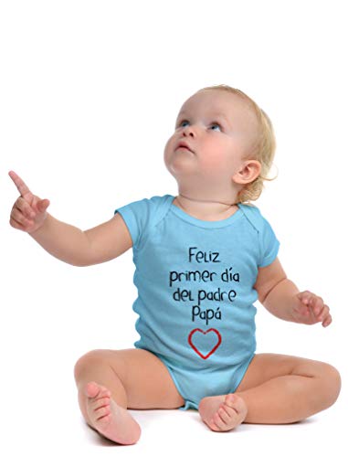 Body de Manga Corta para bebé - Regalo Padre Bebe - Feliz Primer Día del Padre - 9-12 Mes Rosa