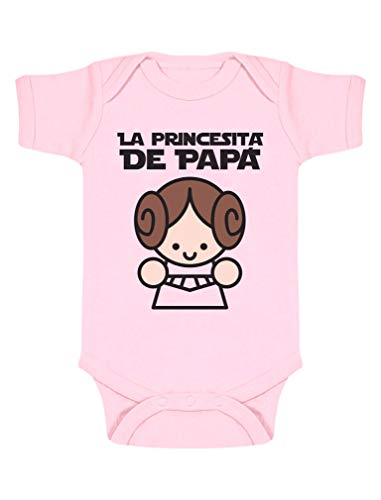 Body de Manga Corta para bebé Regalos Originales para Padres Primerizos - La Princesita de Papá 9-12 Mes Rosa