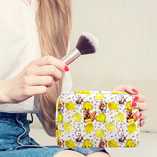 Bolsa pequeña de maquillaje con hojas de otoño, bolsa de maquillaje para bolso de viaje