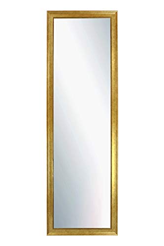 Chely Intermarket, espejo de pared cuerpo entero Medidas 35X140 cm (42,50x147,50cm)Dorado/Mod-155, ideal para peluquerías, salón, Comedor, Dormitorio y oficinas. Fabricado en España. Material madera.