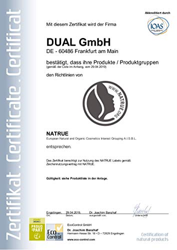 DUAL Eye Cream | Crema Para Ojos Natural y Vegana |Vitamina C y Ácido Hialurónico | Microalgas y Brócoli | Para Contorno de Ojos | Hidratación y Anti-edad | Certificado | 25m | Hecho en Alemania