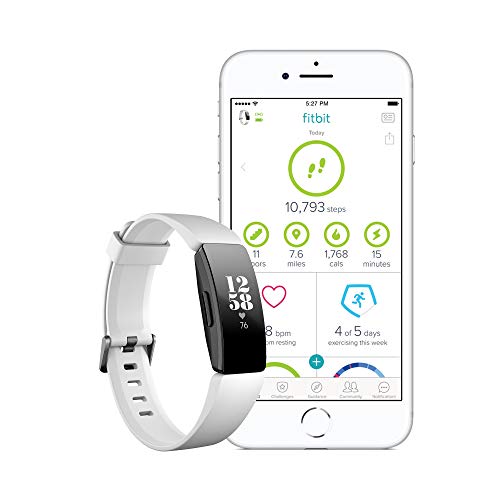 Fitbit Inspire HR, Pulsera de salud y actividad física con ritmo cardiaco, Blanco/Negro