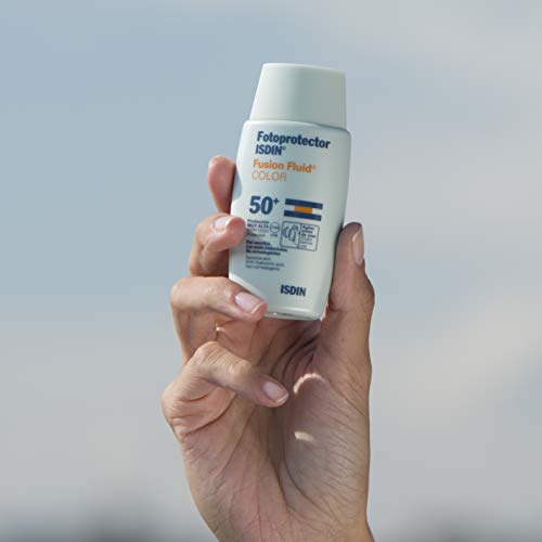 Fotoprotector ISDIN Fusion Fluid Color SPF 50+ | Protector solar facial con color | Apto para todo tipo de pieles | 50ml