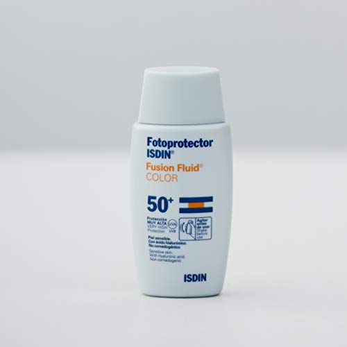 Fotoprotector ISDIN Fusion Fluid Color SPF 50+ | Protector solar facial con color | Apto para todo tipo de pieles | 50ml