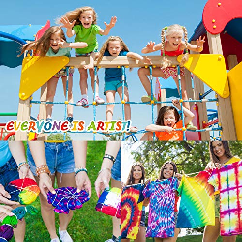 Gifort Tie Dye Kit, Textiles de Tela 18 piezas Colores Vibrantes Pinturas Ropa Tinte Graffiti para Proyectos de Bricolaje y Actividades de Fiesta
