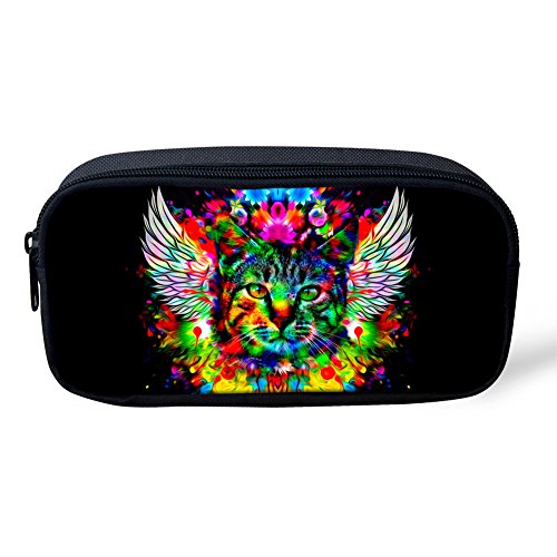HUGS IDEA Kitty patrón lápiz bolsa papelería pluma caso estudiantes suministros mujeres maquillaje bolsa