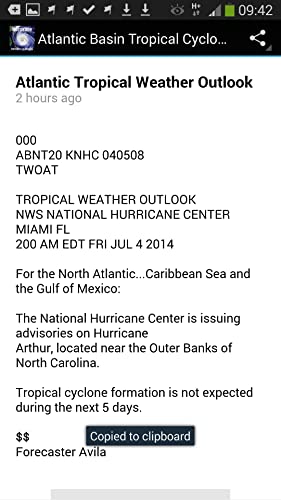 Hurricane Forecast & Advisory