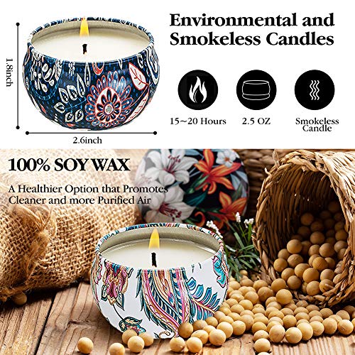 JAMITE Velas De Aromaterapia,Set De Regalo De 8 Velas Perfumadas,Cera De Soja Natural,Aromaterapia Decoración De Relajación Fiesta Boda Baño Yoga Cumpleaños Navidad Regalo De San Valentín