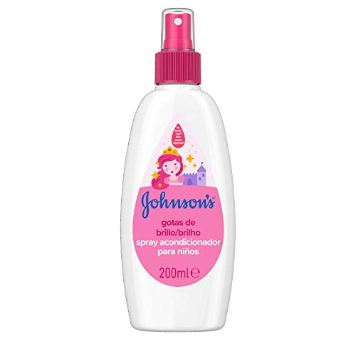 Johnson's Gotas de Brillo Acondicionador en Spray para niños, cabellos más brillantes, suaves y sedosos - 3 x 200 ml
