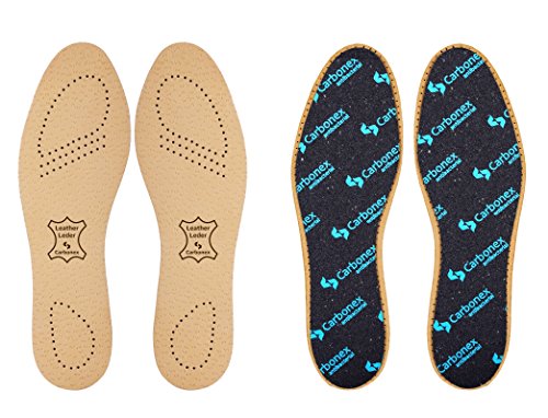 Kaps Plantillas Hombre y Mujer – Plantillas de Piel para Zapatos con Tecnología Carbonex Anti Bacterias y Anti Olor (40 EUR Mujer)