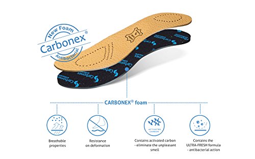 Kaps Plantillas Hombre y Mujer – Plantillas de Piel para Zapatos con Tecnología Carbonex Anti Bacterias y Anti Olor (40 EUR Mujer)