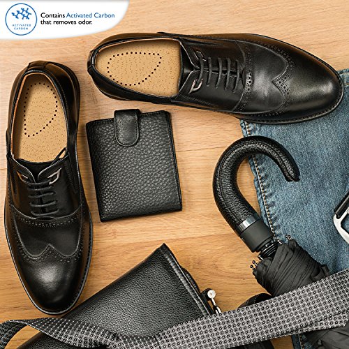 Kaps Plantillas Hombre y Mujer – Plantillas de Piel para Zapatos con Tecnología Carbonex Anti Bacterias y Anti Olor (40 EUR Mujer)
