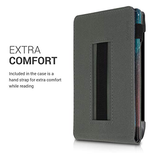 kwmobile Funda Compatible con Pocketbook Touch Lux 4/Lux 5/Touch HD 3/Color (2020) - Carcasa para e-Book de Cuero sintético - árbol y Estrellas Azul/Gris/Negro
