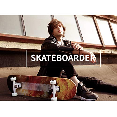 LINGLING-Skateboard Longboard Maple Skateboard 31 * 8 Pulgadas Cuatro Ruedas Profesional Doble Skateboarding Principiante Adulto Adolescente - Amor Y Tentación (Color : Colorful)