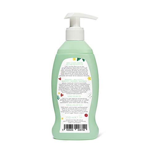 Marca Amazon- Mama Bear Gel y champú para bebés (Fórmula sin lagrimas), 4 botellas 4x200ml