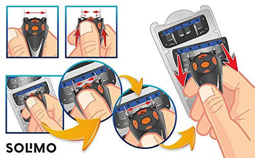 Marca Amazon- Solimo Maquinilla de afeitar de cinco hojas para hombre con 16 recambios