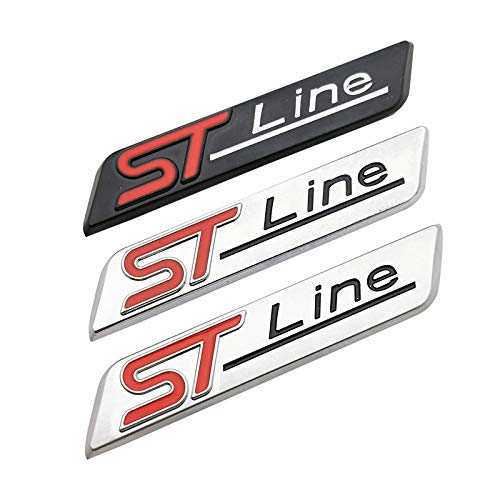 NsbsXs Interior automotriz,For Ford Fiesta Focus Mondeo Auto Car Styling Metal Red Blue ST Line Sticker Car Head Emblem Badge Chrome Sticker