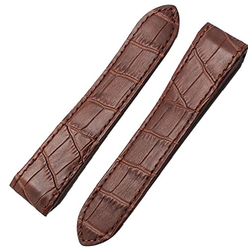 Nueva 20 mm marrón Alligator Grano Correa de Reloj Banda Compatible con Santos 100