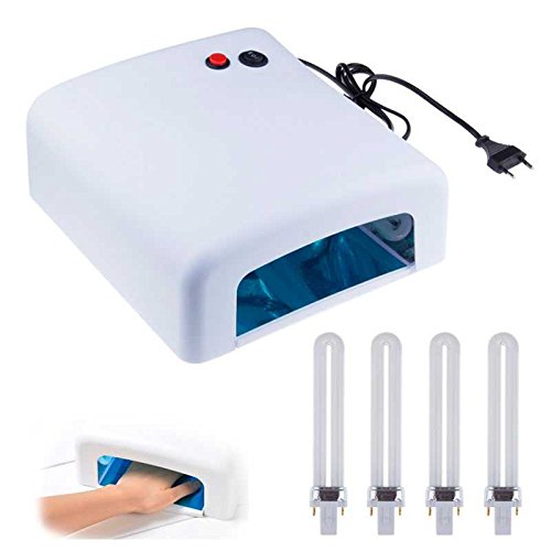 OcioDual Lampara 36W Ultravioleta UV Secador de Uñas para Manicura Nail Art Gel Esmalte Permanente