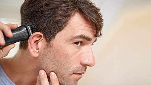 Philips MG3720/15 Recortadora para barba y pelo, 7 en 1, accesorios para nariz y orejas, cortapelos cara, y cabeza, 60 minutos de autonomía, Negro