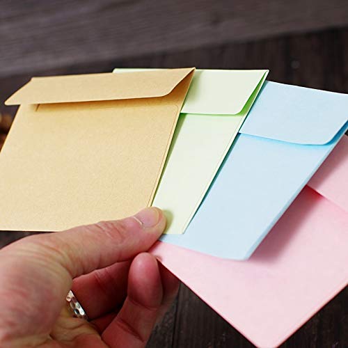 PInerxuz - 10Pcs sólida simple papelería cuadrado del color de sobres Oficina bolsa de papel