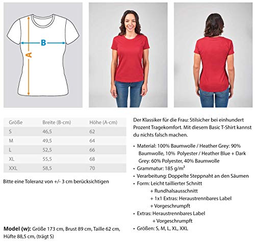 Plan A - El dominio mundial Plan B - Llamar personas con patos Camiseta divertida para mujer Gris (mezclado). XXL