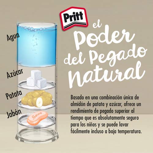Pritt Barra Adhesiva, pegamento infantil seguro para niños para hacer manualidades, cola universal de adhesión fuerte para estuche escolar y oficina, 15x22 g Pritt Stick