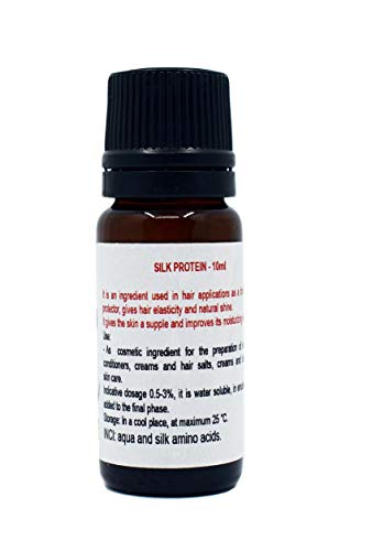 Proteína de seda – 10 gr – como un ingrediente para formulaciones cosméticas, recomendado en todos los tipos de productos para el cuidado de la piel y el cabello.