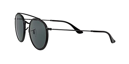 Ray-Ban 0RB3647N, Gafas de Sol Unisex Adulto, Negro (Blue/Gray Classic), 51