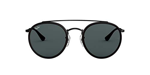 Ray-Ban 0RB3647N, Gafas de Sol Unisex Adulto, Negro (Blue/Gray Classic), 51