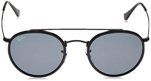Ray-Ban 0RB3647N, Gafas de Sol Unisex Adulto, Negro (Blue/Gray Classic), 51
