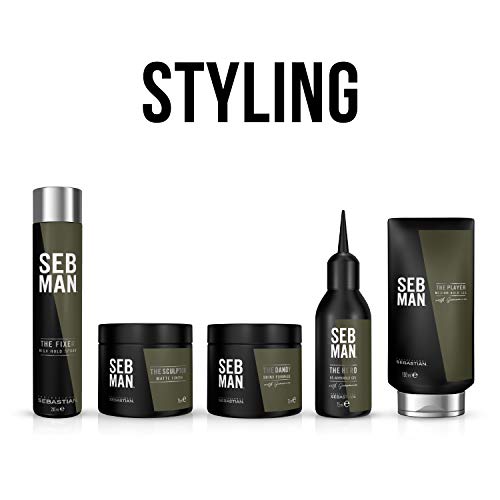 SEB MAN Gel Fijador Cabello efecto 24 horas - Todo tipo de cabellos - 75 ml - Línea de productos para el cabello de hombre de Sebastian Professional