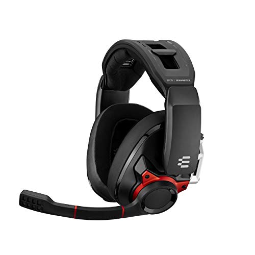 Sennheiser GSP 600 - Auriculares Cerrados para Juegos Profesionales, Color Negro y Rojo