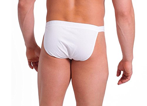 Sesto Senso® Slip Tanga Hombre Algodón Pack de 1 2 y 4 Calzoncillos Sexy Baja Bragas Ropa Interior (L, Blanko)