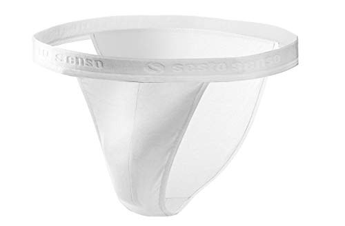 Sesto Senso® Slip Tanga Hombre Algodón Pack de 1 2 y 4 Calzoncillos Sexy Baja Bragas Ropa Interior (L, Blanko)