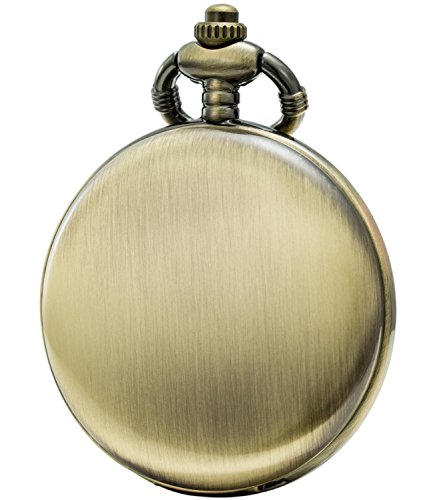 SEWOR unique design Japanese Quartz gears Reloj de bolsillo con cadena doble (metal y cuero) (Águila)