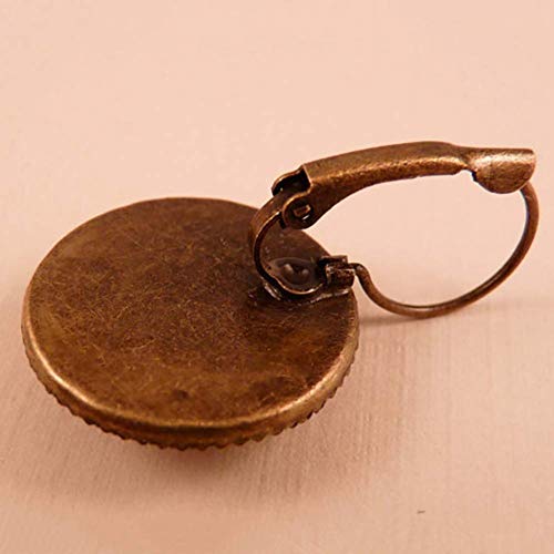 SONGAI Vintage Vortex Modelo Azul del Remolino de Cristal cabujón Leverback Tiempo Regalo pequeñas Pendientes de Piedras Preciosas franceses joyería, Nombre de Color: Bronce Antiguo