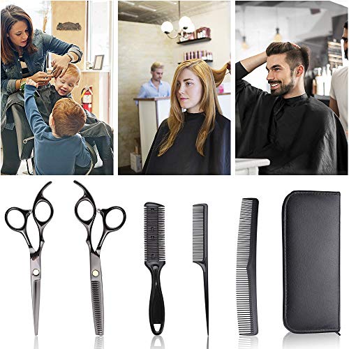 Tonsooze Tijeras de Peluquería Profesional Kit, Tijeras Peluqueria Acero Inoxidable de Primera Calidad con Tijeras de peine para el cabello, set corte de pelo profesional 11piezas