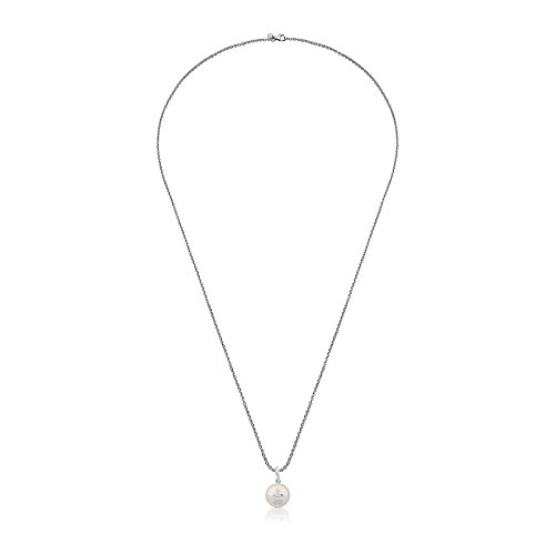 TOUS Collar Sweet Dolls de plata de primera ley con perla de 1 cm, Largo cadena 45 cm
